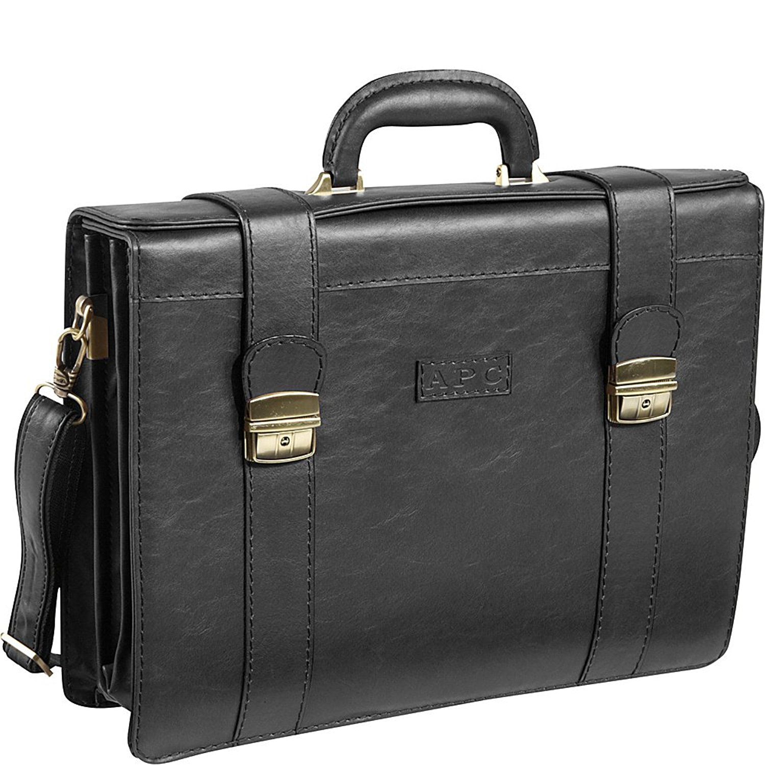 AmeriLeather Ambassador Black Vegan Attache Case for Professionals