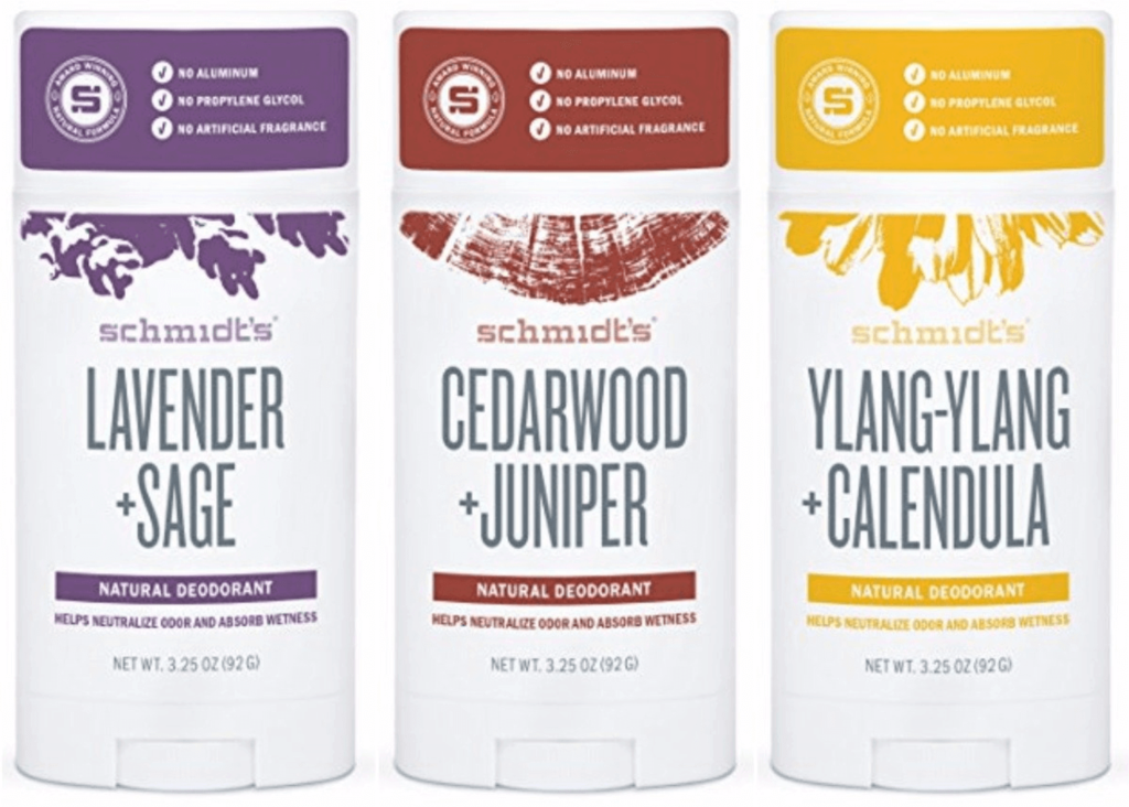 Schmidt's Vegan Deodorant Variety Pack including Lavender, Cedarwood and Ylang-Ylang