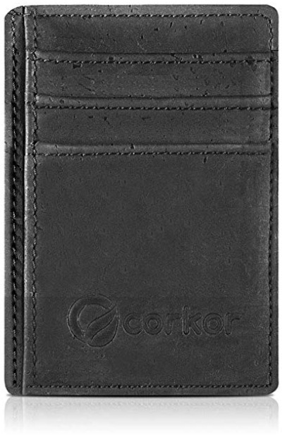 Corkor's Black Cork Vegan Wallet for Men