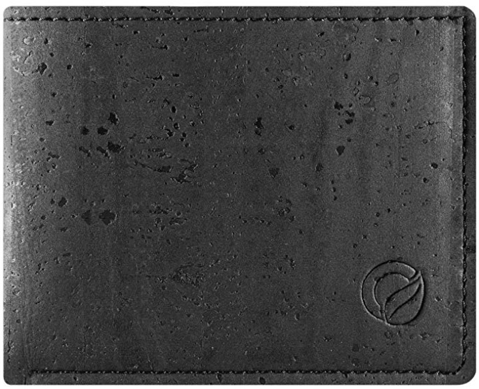 Corkor's Slim Black Cork Vegan Wallet for Men