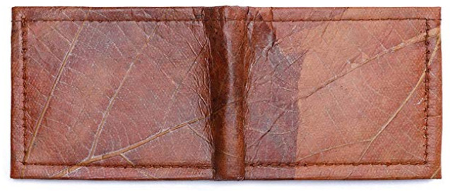 Brown Leaf Leather Vegan Wallet for Men