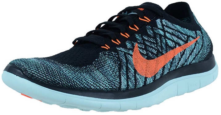 Vegan Nike Free 4.0 Flyknit Blue and Orange Sneakers