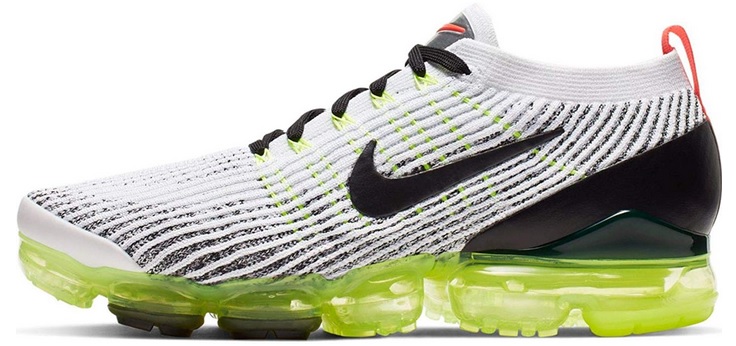 Vegan Nike Men's Air VaporMax 3.0 Flyknit White and Green Running Shoes