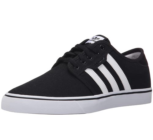 adidas black canvas trainers