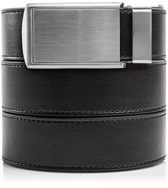 Slidebelts Black Silver Vegan Leather Belt for Men