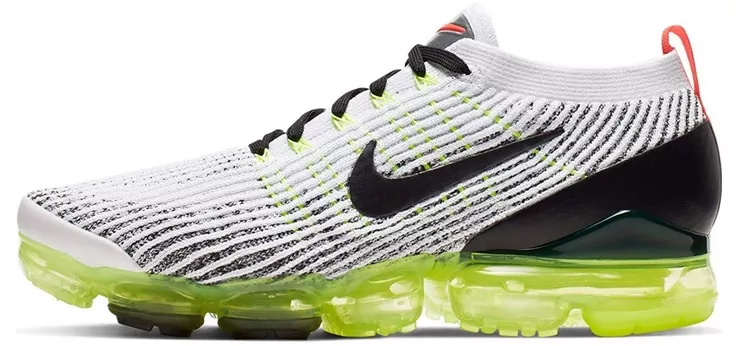 Vegan Nike Heren Air VaporMax 3.0 Flyknit wit en groen Loopschoenen